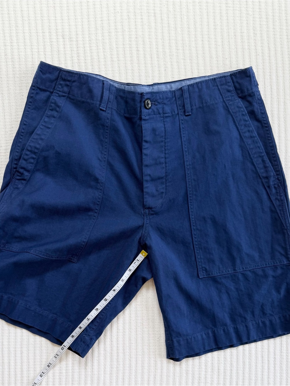 Banana Republic Blue Cotton Linen Blend Patch Pocket Utility Shorts Heritage - Picture 7 of 8